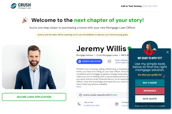 Loan Officer Landing Page w/ Conversion Path